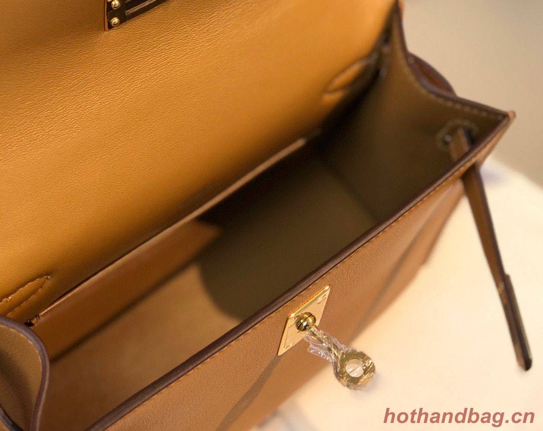 Hermes original swift leather mini Kelly K22CM H23560 Brown Hermes original swift leather mini Kelly K22CM H23560 Brown