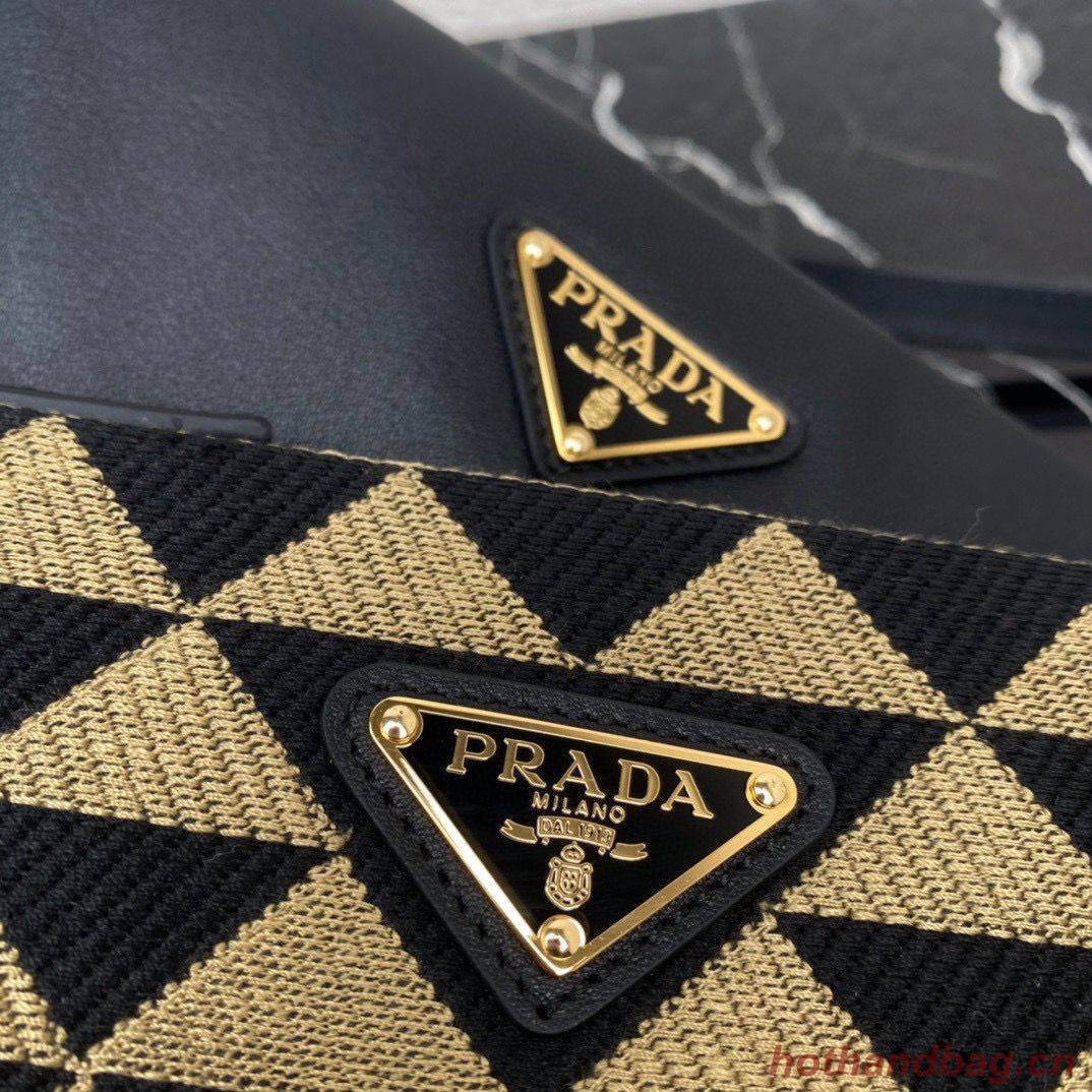 Prada Symbole leather and fabric mini bag 1BC176 Khaki Prada Symbole leather and fabric mini bag 1BC176 Khaki