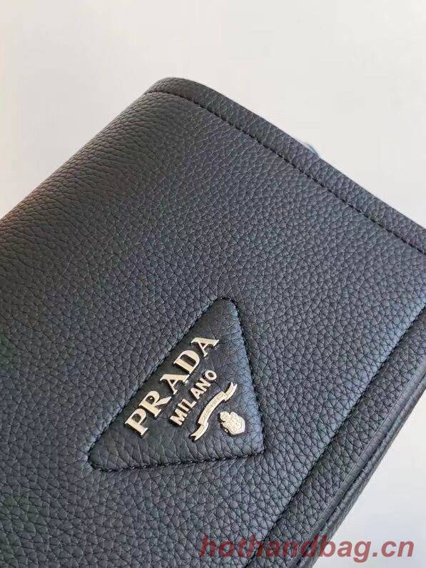 Prada Leather bag with shoulder strap 1DB443 black Prada Leather bag with shoulder strap 1DB443 black