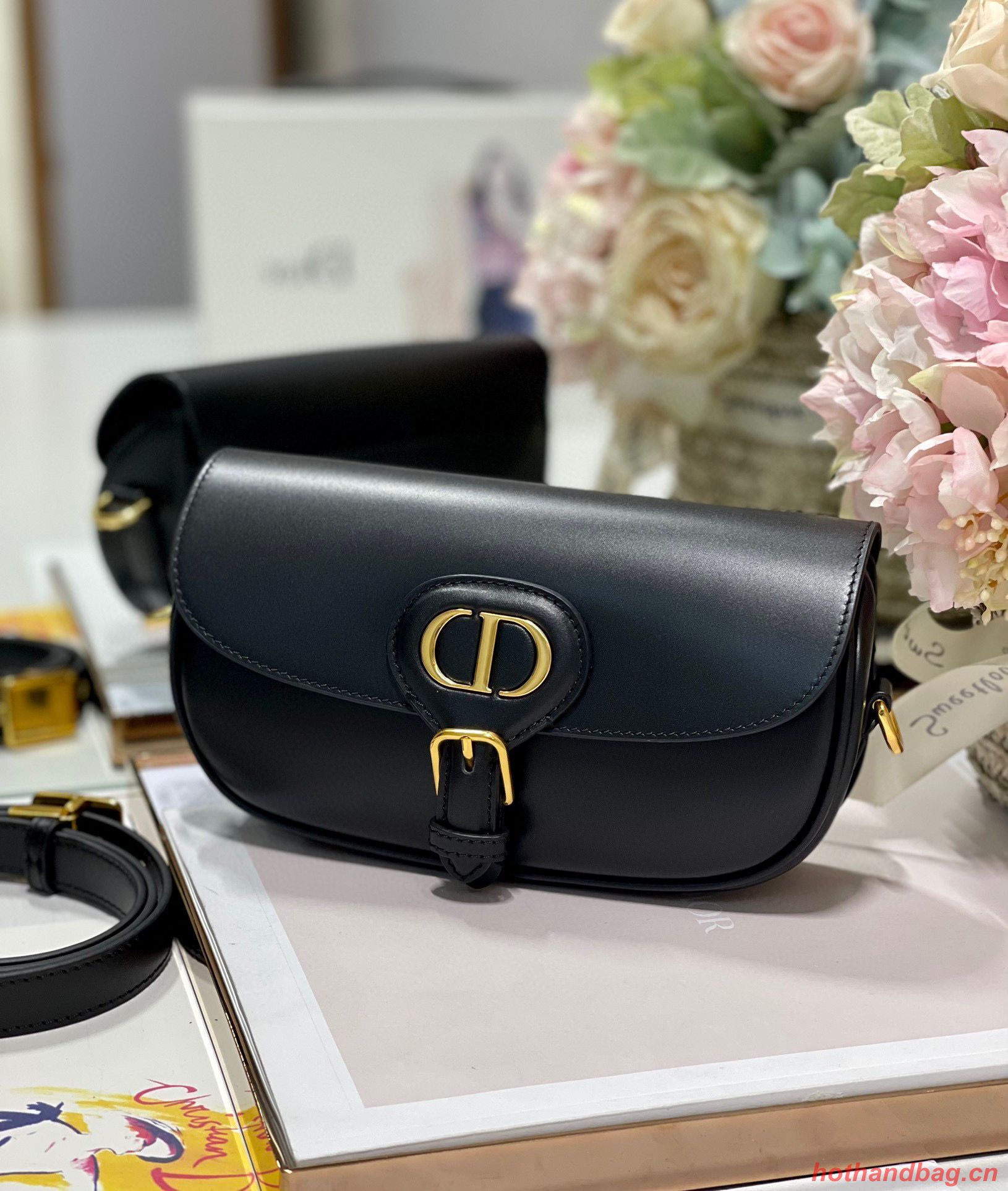 DIOR BOBBY EAST-WEST BAG Box Calfskin M9317S Black DIOR BOBBY EAST-WEST BAG Box Calfskin M9317S Black