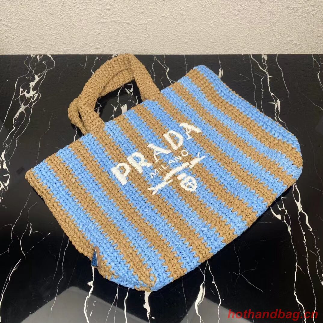 Prada Raffia tote bag 1NE229 light blue Prada Raffia tote bag 1NE229 light blue