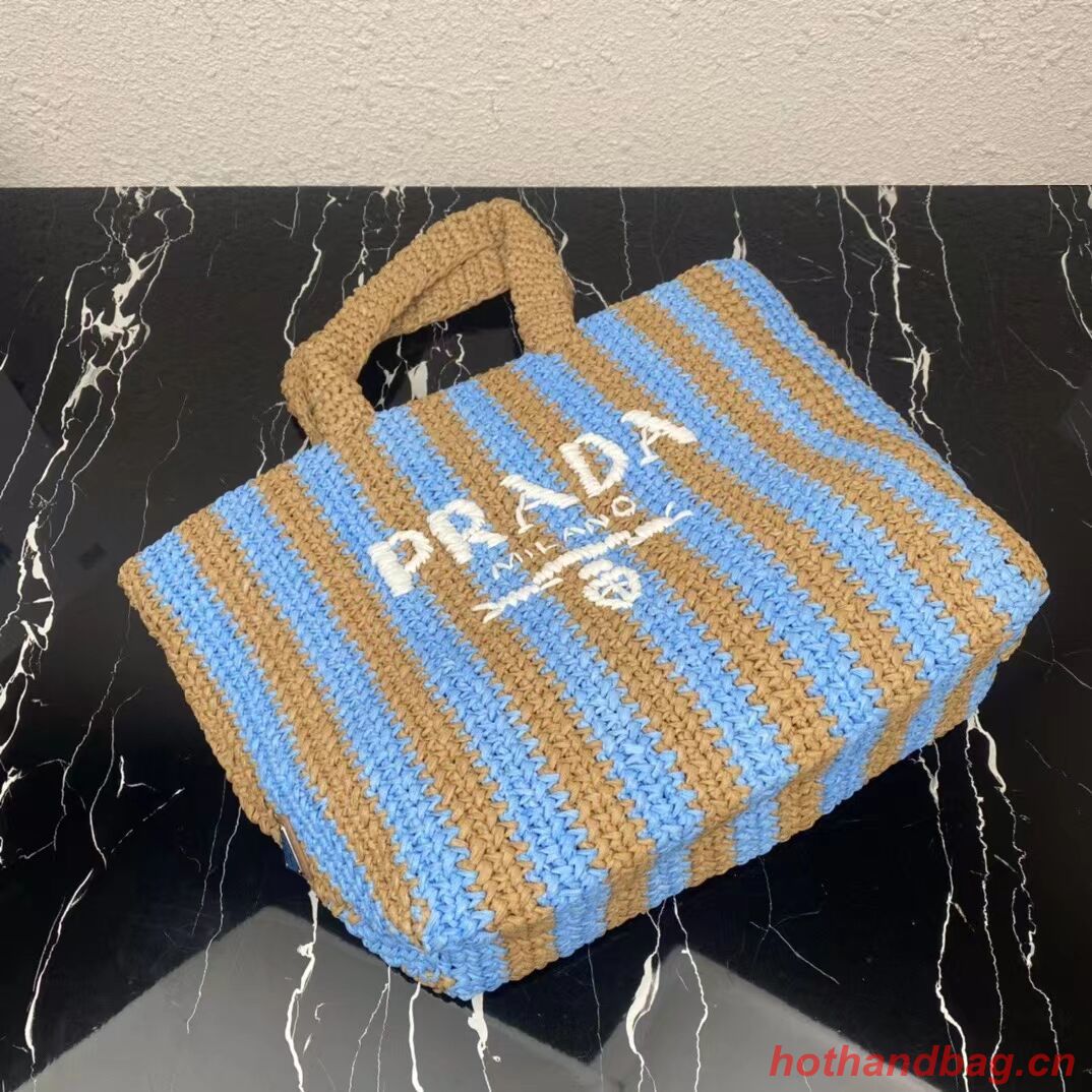 Prada Raffia tote bag 1NE229 light blue Prada Raffia tote bag 1NE229 light blue