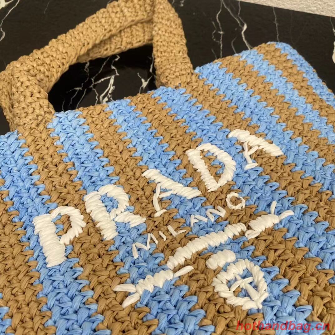 Prada Raffia tote bag 1NE229 light blue Prada Raffia tote bag 1NE229 light blue