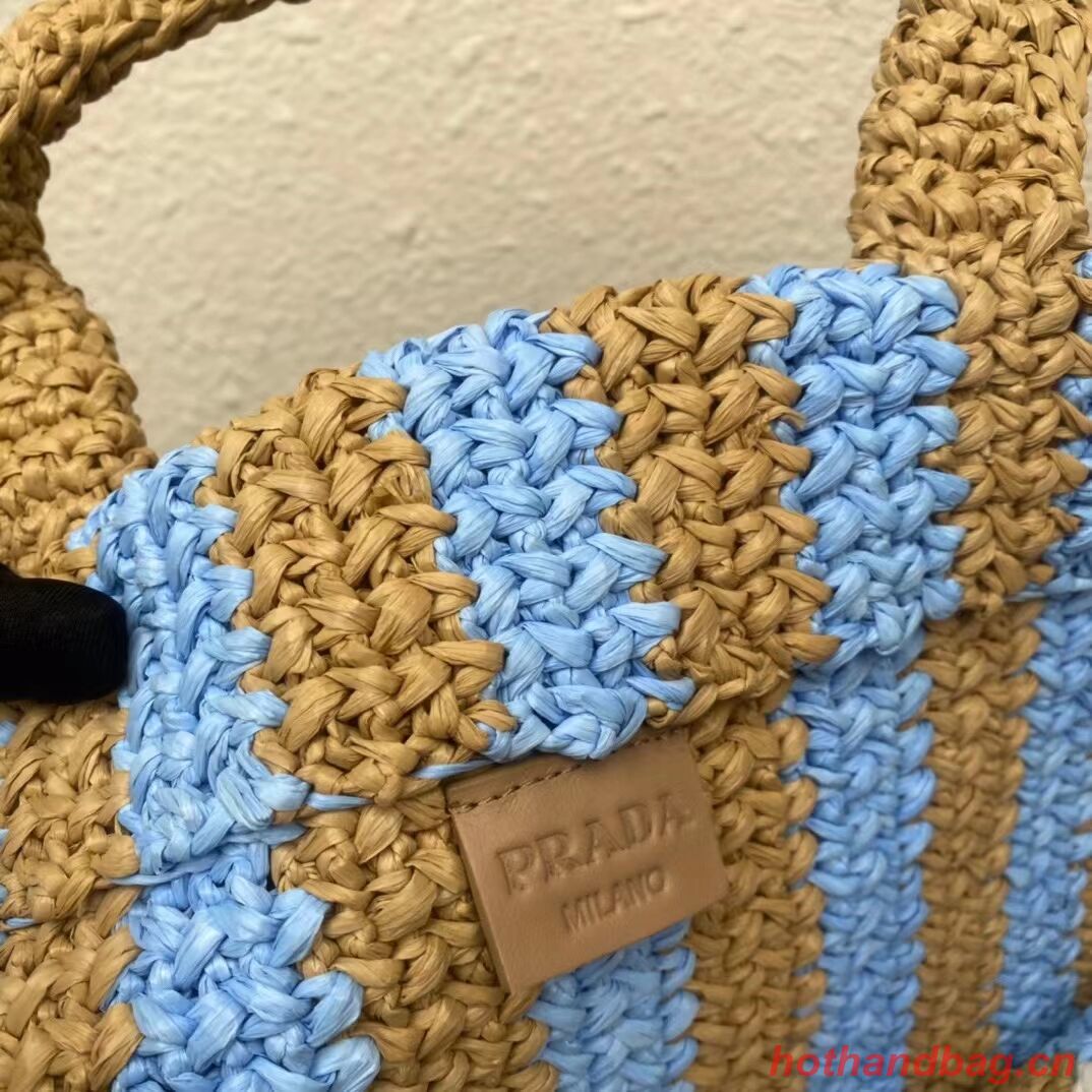 Prada Raffia tote bag 1NE229 light blue Prada Raffia tote bag 1NE229 light blue