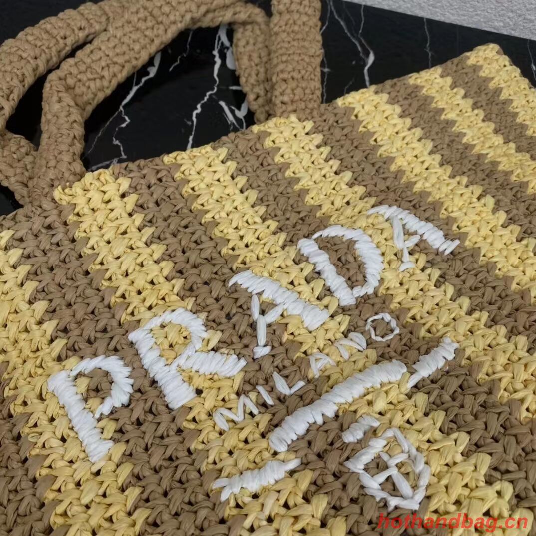 Prada Raffia tote bag 1NE229 yellow Prada Raffia tote bag 1NE229 yellow
