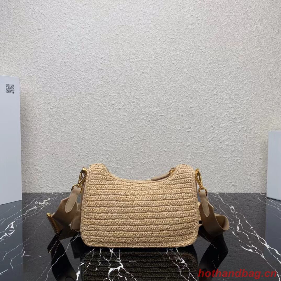 Prada Re-Edition 2005 raffia bag 1BH204 tan Prada Re-Edition 2005 raffia bag 1BH204 tan