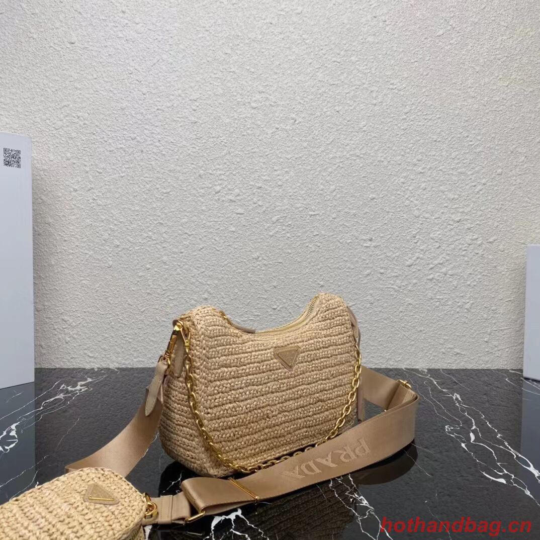 Prada Re-Edition 2005 raffia bag 1BH204 tan Prada Re-Edition 2005 raffia bag 1BH204 tan