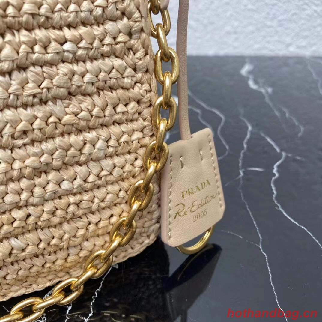 Prada Re-Edition 2005 raffia bag 1BH204 tan Prada Re-Edition 2005 raffia bag 1BH204 tan