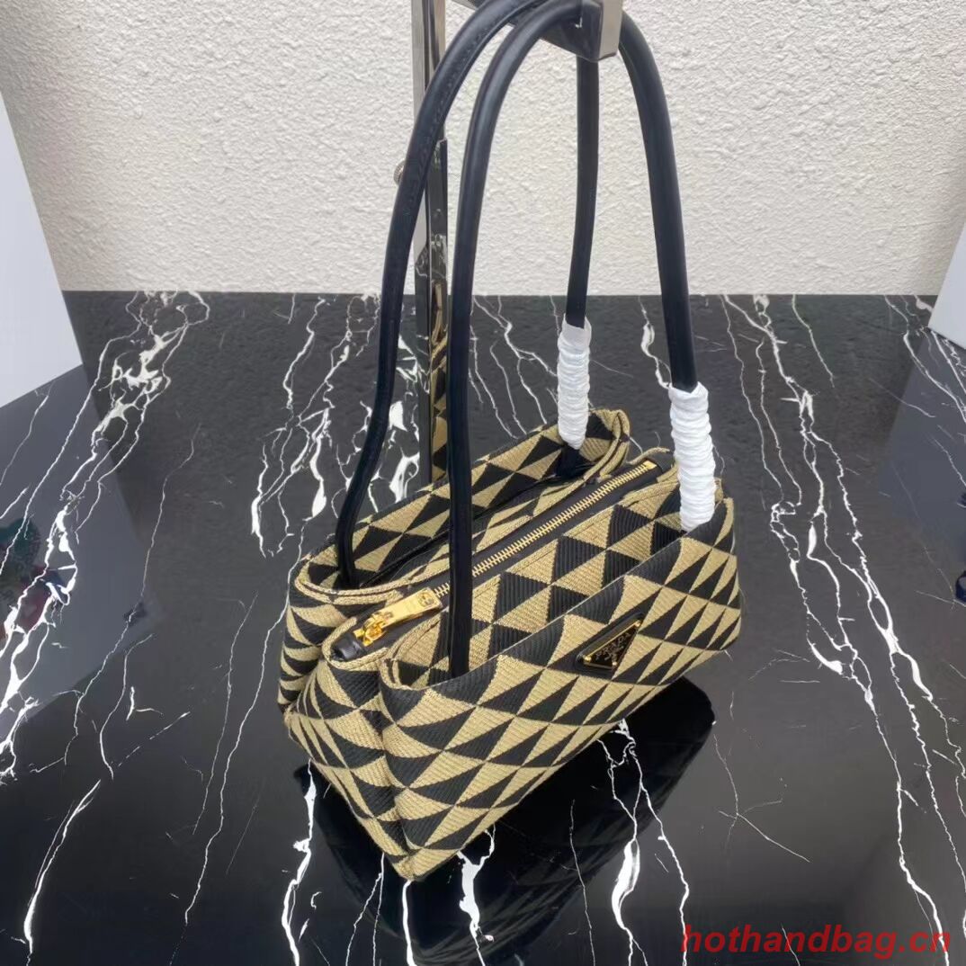 Prada Small embroidered fabric Symbole bag 1BA368 Beige Prada Small embroidered fabric Symbole bag 1BA368 Beige