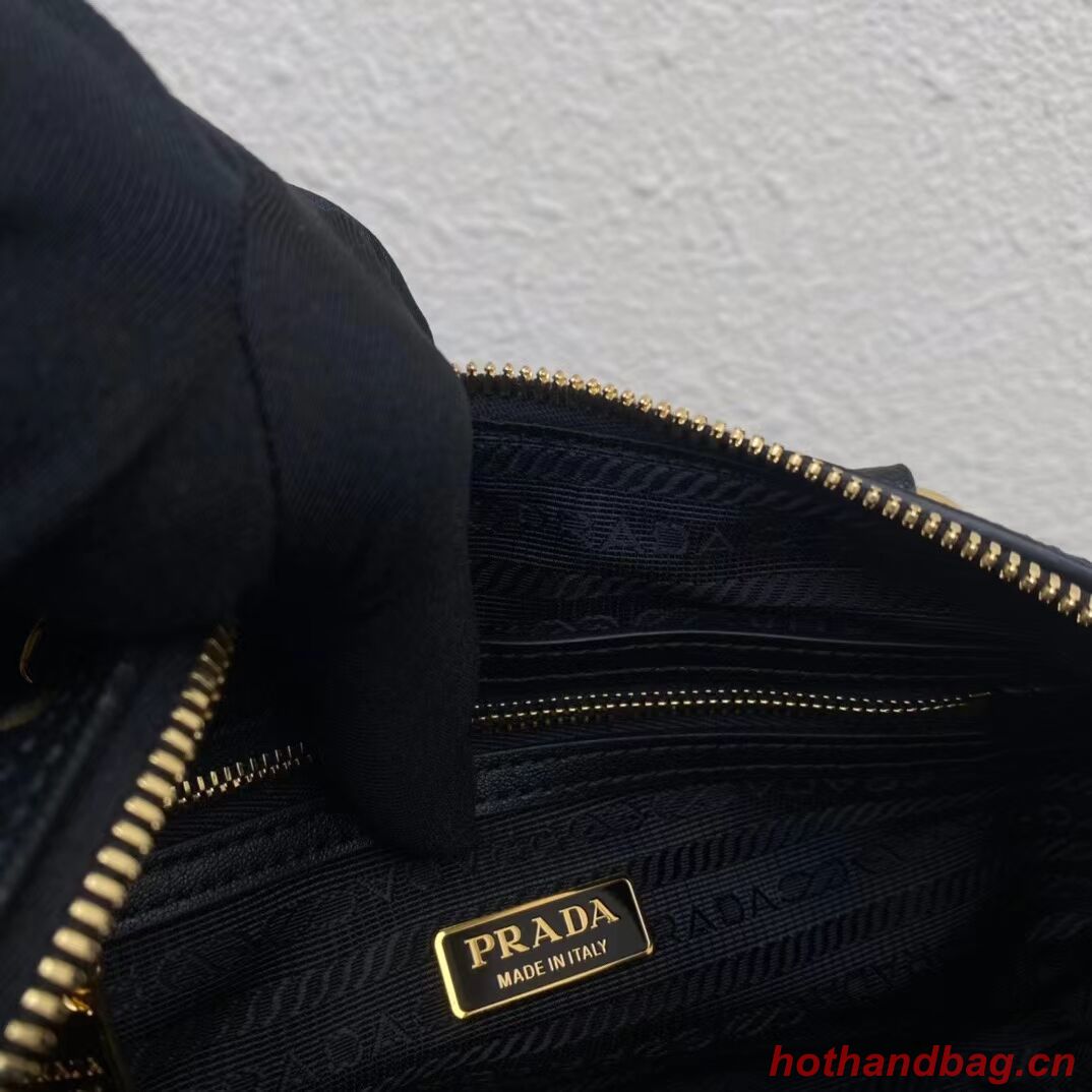 Prada Symbole embroidered jacquard fabric top-handle bag 1BB846 black Prada Symbole embroidered jacquard fabric top-handle bag 1BB846 black