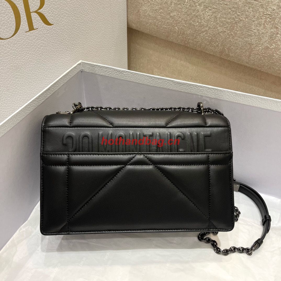 DIOR 30 MONTAIGNE POUCH WITH SHOULDER STRAP AND HANDLE S32698 BLACK DIOR 30 MONTAIGNE POUCH WITH SHOULDER STRAP AND HANDLE S32698 BLACK