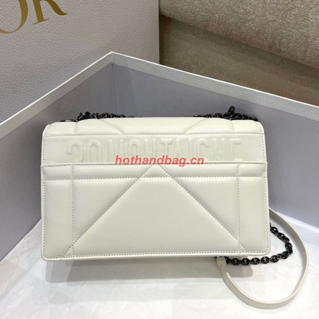 DIOR 30 MONTAIGNE POUCH WITH SHOULDER STRAP AND HANDLE S32698 WHITE DIOR 30 MONTAIGNE POUCH WITH SHOULDER STRAP AND HANDLE S32698 WHITE