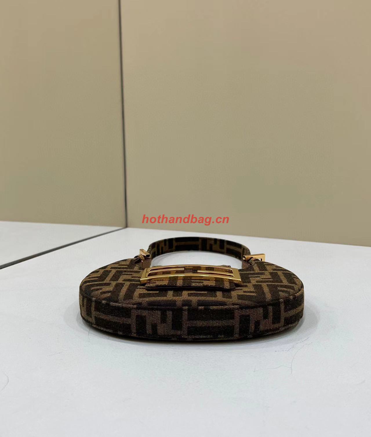 FENDI FF Fabric Shoulder bag FF10592 brown FENDI FF Fabric Shoulder bag FF10592 brown