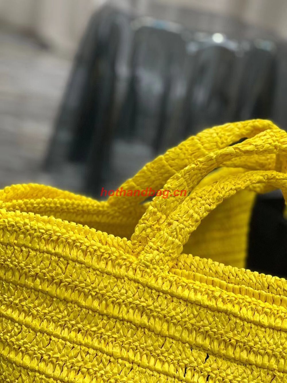 SAINT LAURENT RIVE GAUCHE SUPPLE TOTE BAG IN RAFFIA CROCHET 688864 yellow SAINT LAURENT RIVE GAUCHE SUPPLE TOTE BAG IN RAFFIA CROCHET 688864 yellow