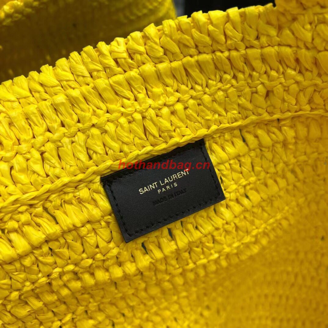 SAINT LAURENT RIVE GAUCHE SUPPLE TOTE BAG IN RAFFIA CROCHET 688864 yellow SAINT LAURENT RIVE GAUCHE SUPPLE TOTE BAG IN RAFFIA CROCHET 688864 yellow
