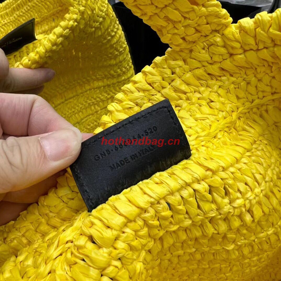 SAINT LAURENT RIVE GAUCHE SUPPLE TOTE BAG IN RAFFIA CROCHET 688864 yellow SAINT LAURENT RIVE GAUCHE SUPPLE TOTE BAG IN RAFFIA CROCHET 688864 yellow