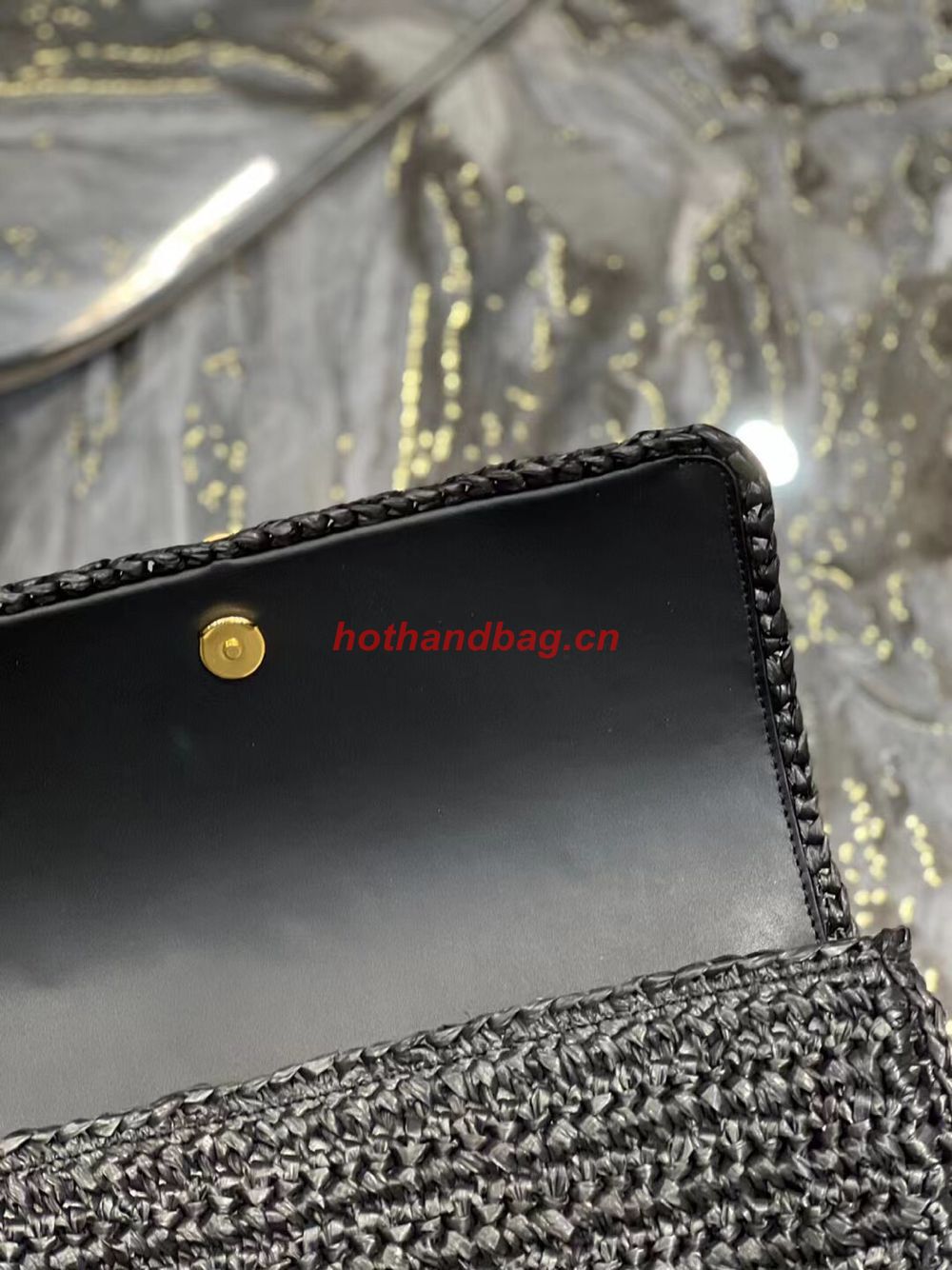 SAINT LAUREN KATE 99 CHAIN BAG WITH TASSEL IN RAFFIA Y664276 black SAINT LAUREN KATE 99 CHAIN BAG WITH TASSEL IN RAFFIA Y664276 black