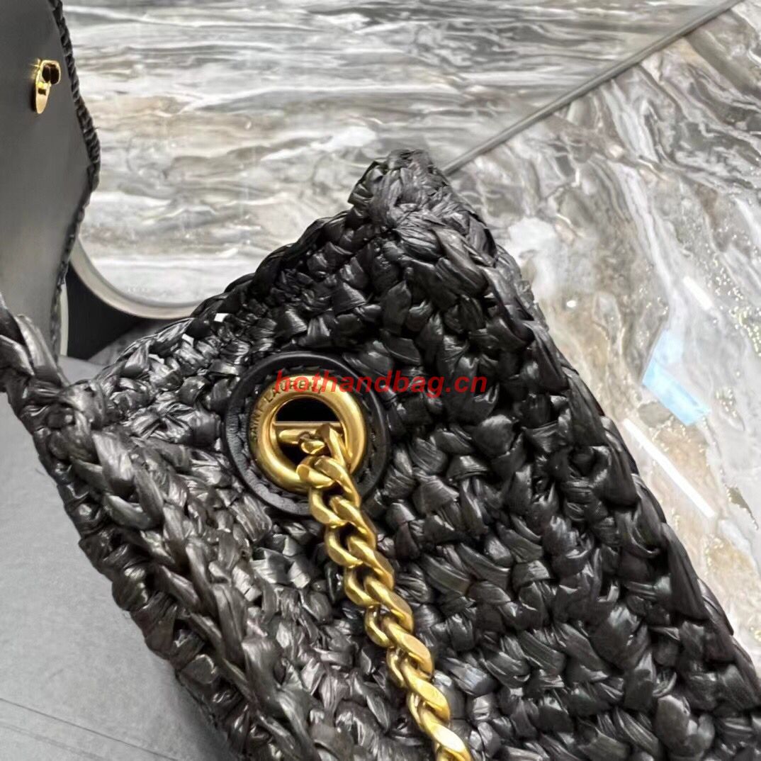 SAINT LAUREN KATE 99 CHAIN BAG WITH TASSEL IN RAFFIA Y664276 black SAINT LAUREN KATE 99 CHAIN BAG WITH TASSEL IN RAFFIA Y664276 black