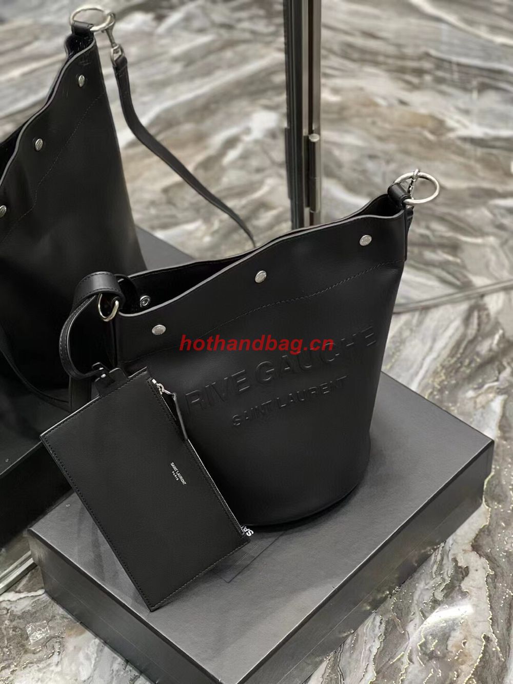 SAINT LAUREN RIVE GAUCHE BUCKET BAG IN SMOOTH LEATHER Y689299A black SAINT LAUREN RIVE GAUCHE BUCKET BAG IN SMOOTH LEATHER Y689299A black
