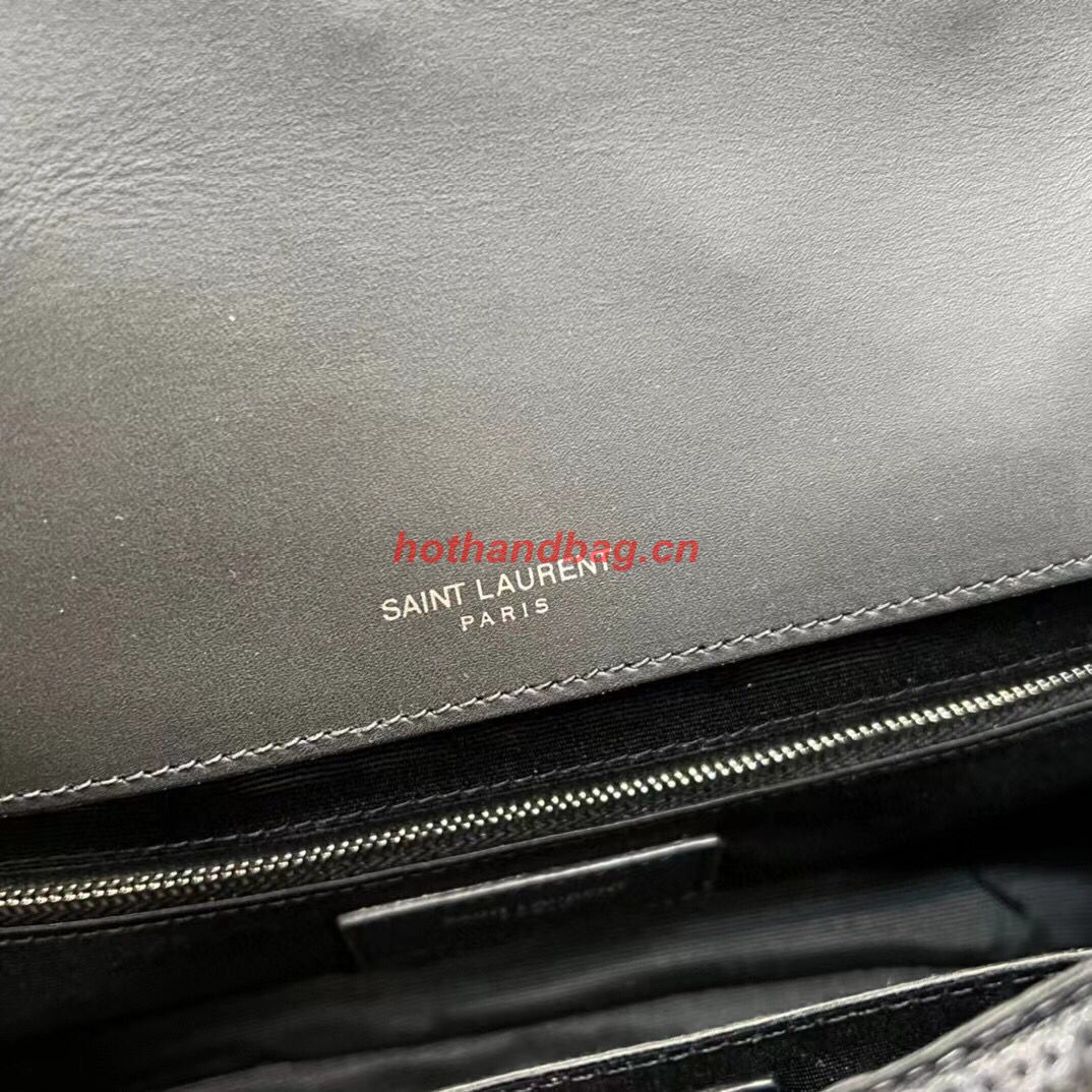 SAINT LAURENT JAMIE MEDIUM CHAIN BAG CARRE RIVE GAUCHE IN SEQUINS AND SEQUINED TWEED 515821 BLACK SAINT LAURENT JAMIE MEDIUM CHAIN BAG CARRE RIVE GAUCHE IN SEQUINS AND SEQUINED TWEED 515821 BLACK