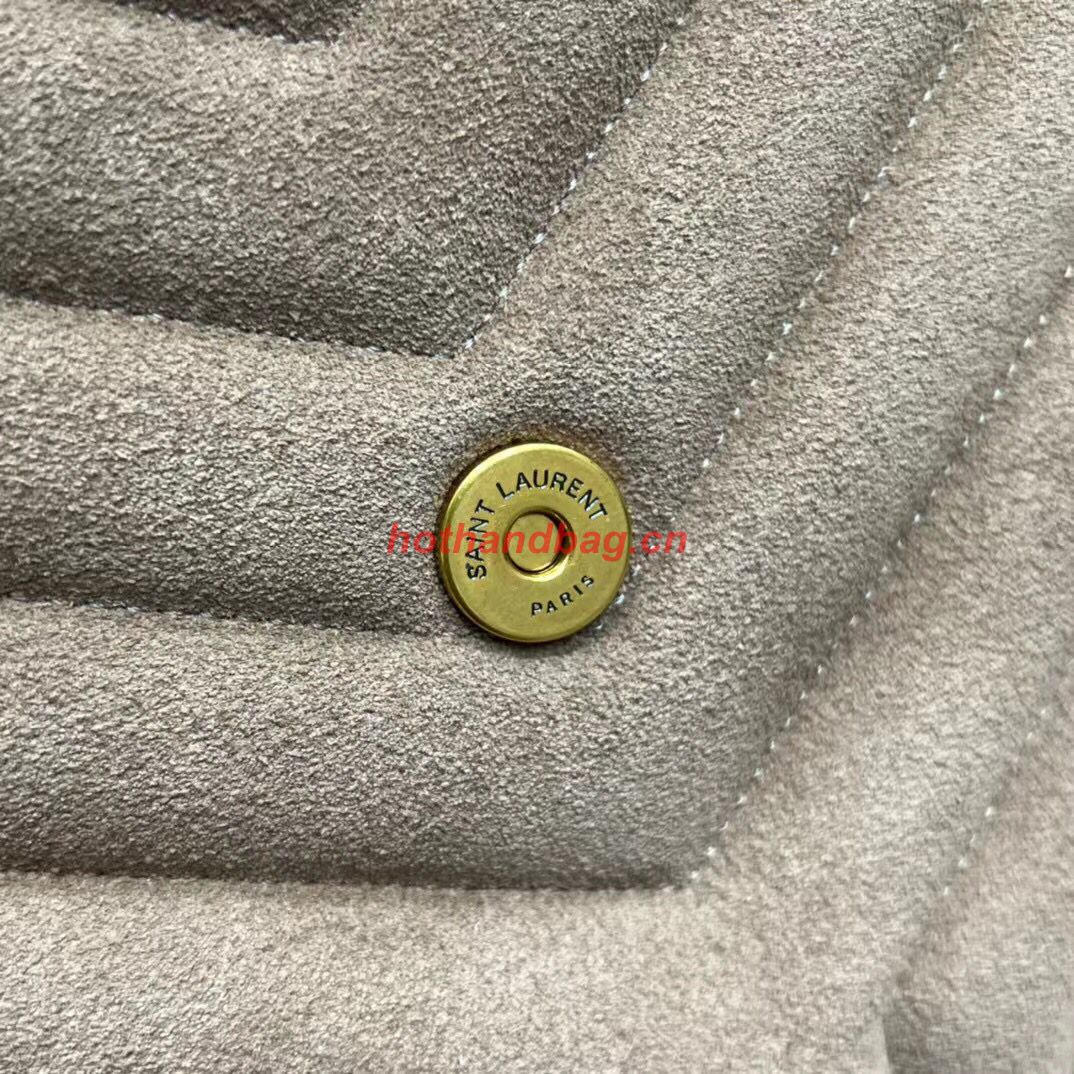 SAINT LAURENT LOULOU CHAIN BAG IN QUILTED Y SUEDE 487216 TAUPE SAINT LAURENT LOULOU CHAIN BAG IN QUILTED Y SUEDE 487216 TAUPE