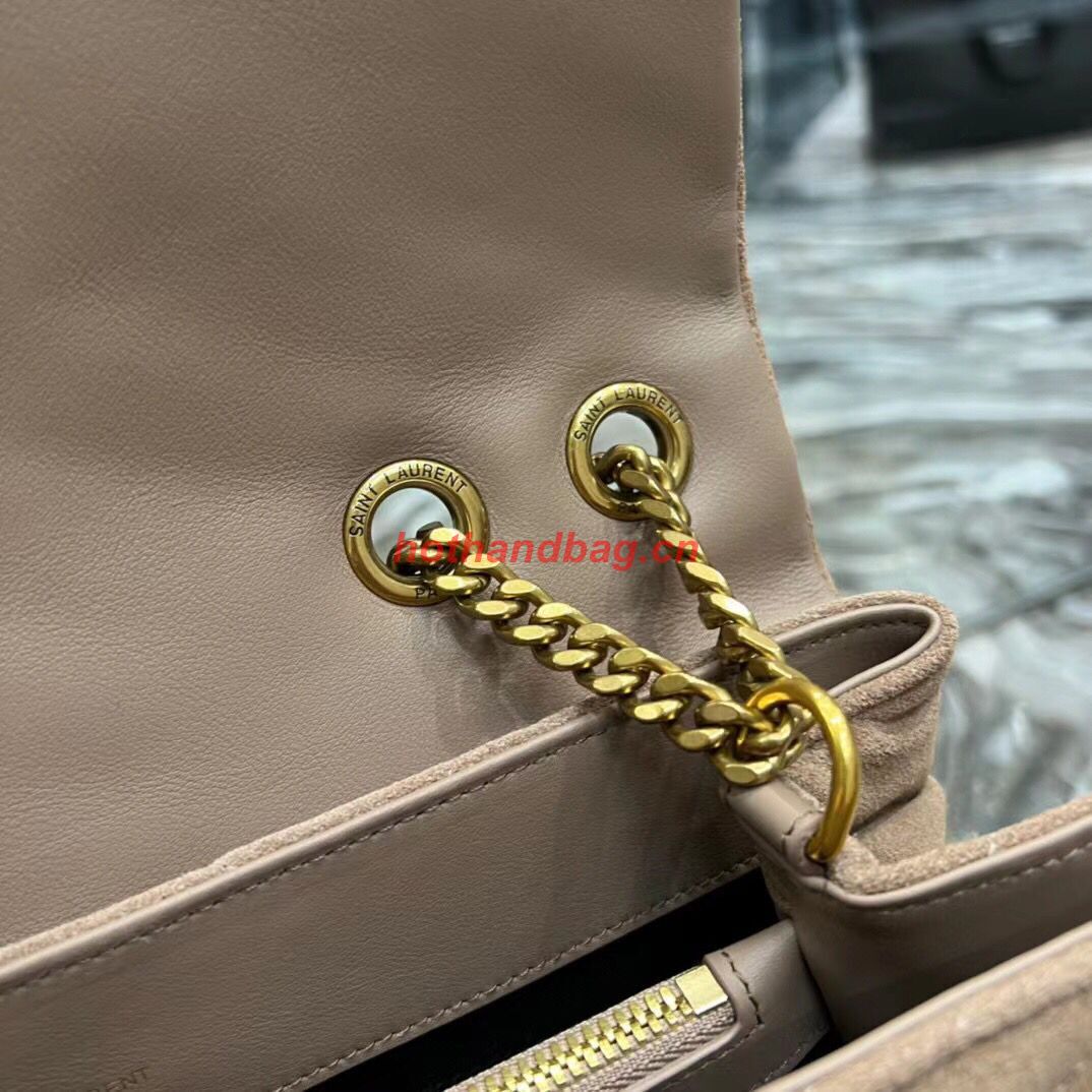 SAINT LAURENT LOULOU CHAIN BAG IN QUILTED Y SUEDE 487216 TAUPE SAINT LAURENT LOULOU CHAIN BAG IN QUILTED Y SUEDE 487216 TAUPE