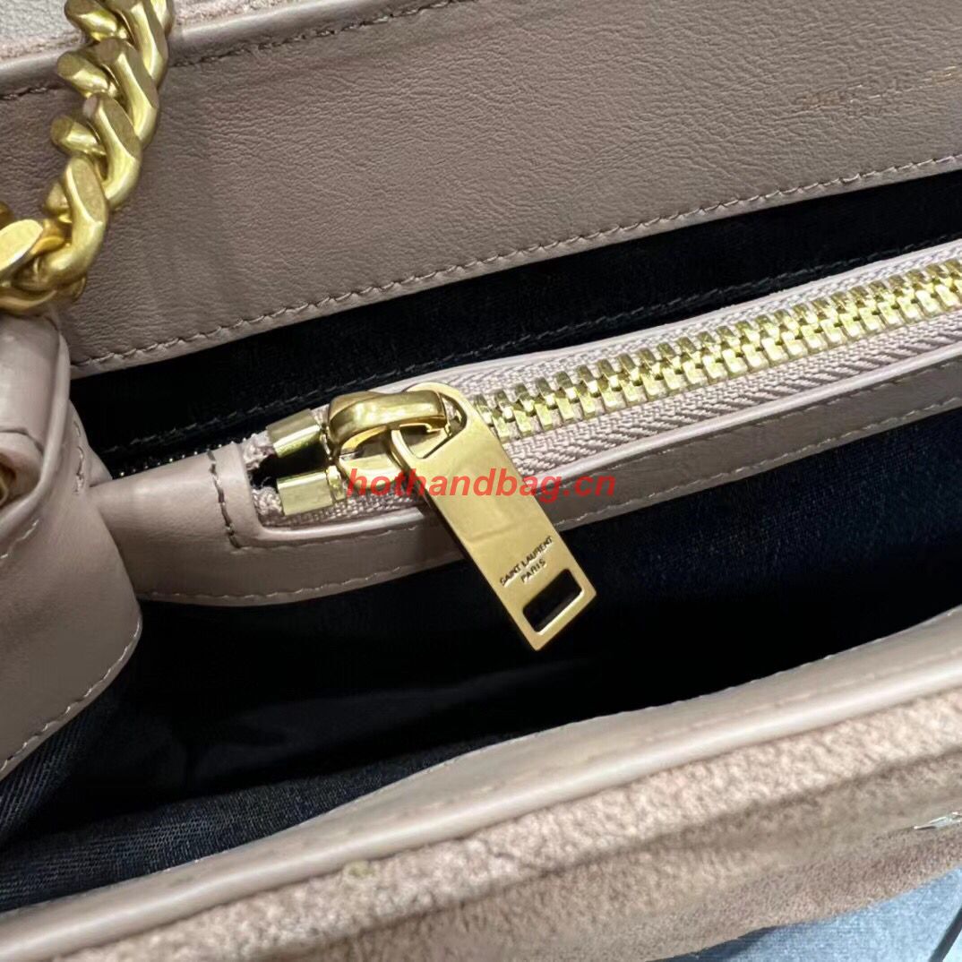 SAINT LAURENT LOULOU CHAIN BAG IN QUILTED Y SUEDE 487216 TAUPE SAINT LAURENT LOULOU CHAIN BAG IN QUILTED Y SUEDE 487216 TAUPE