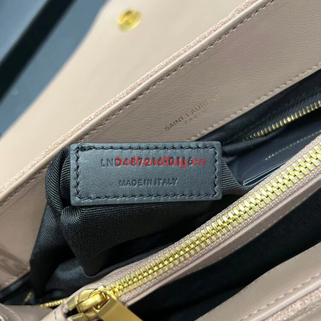 SAINT LAURENT LOULOU CHAIN BAG IN QUILTED Y SUEDE 487216 TAUPE SAINT LAURENT LOULOU CHAIN BAG IN QUILTED Y SUEDE 487216 TAUPE