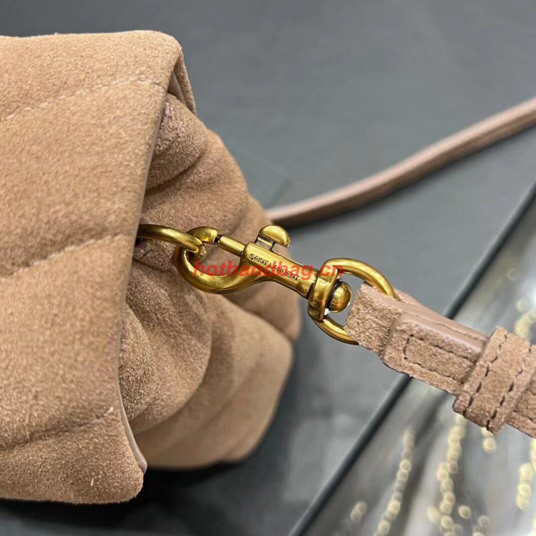 SAINT LAURENT LOULOU SMALL CHAIN BAG IN QUILTED Y SUEDE 4946991 TAUPE SAINT LAURENT LOULOU SMALL CHAIN BAG IN QUILTED Y SUEDE 4946991 TAUPE