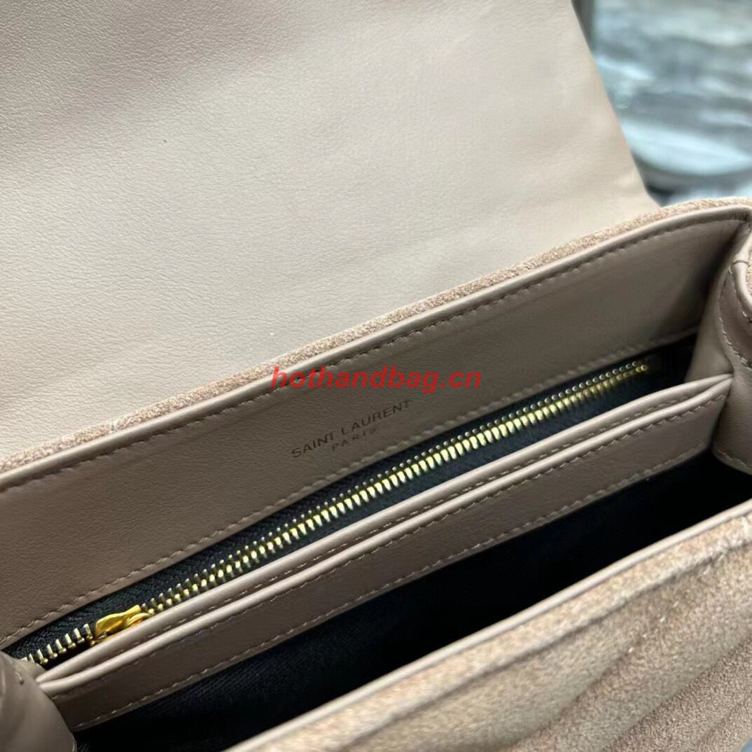 SAINT LAURENT LOULOU SMALL CHAIN BAG IN QUILTED Y SUEDE 4946991 TAUPE SAINT LAURENT LOULOU SMALL CHAIN BAG IN QUILTED Y SUEDE 4946991 TAUPE