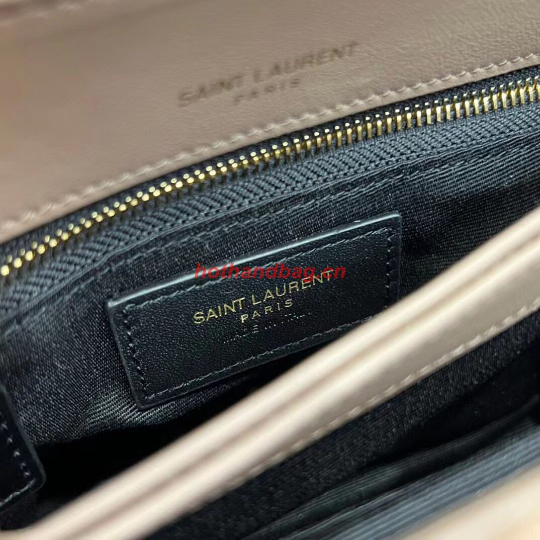 SAINT LAURENT LOULOU SMALL CHAIN BAG IN QUILTED Y SUEDE 4946991 TAUPE SAINT LAURENT LOULOU SMALL CHAIN BAG IN QUILTED Y SUEDE 4946991 TAUPE