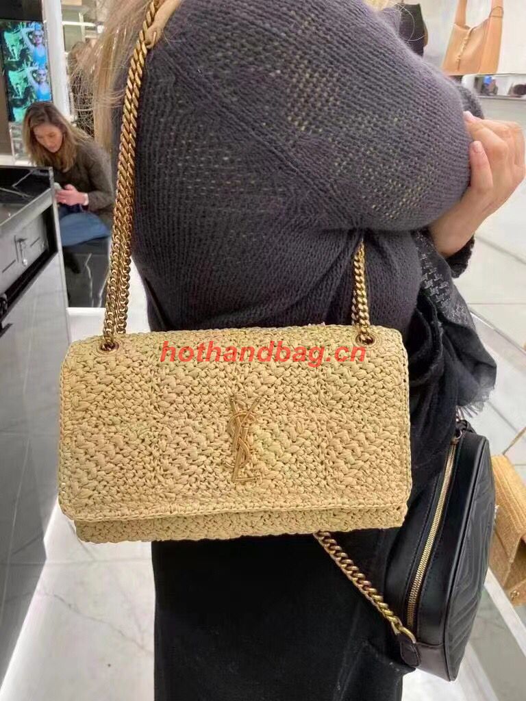 SAINT LAURENT JAMIE MEDIUM CHAIN BAG CARRE RIVE GAUCHE IN CROCHET RAFFIA AND SMOOTH LEATHER 515821 NATUREL SAINT LAURENT JAMIE MEDIUM CHAIN BAG CARRE RIVE GAUCHE IN CROCHET RAFFIA AND SMOOTH LEATHER 515821 NATUREL