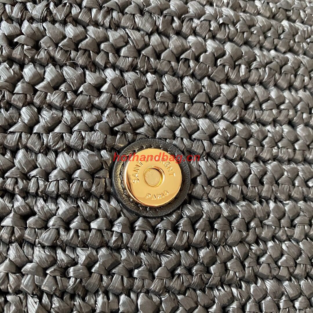 SAINT LAURENT NIKI MEDIUM CHAIN BAG IN RAFFIA 498894 BLACK SAINT LAURENT NIKI MEDIUM CHAIN BAG IN RAFFIA 498894 BLACK