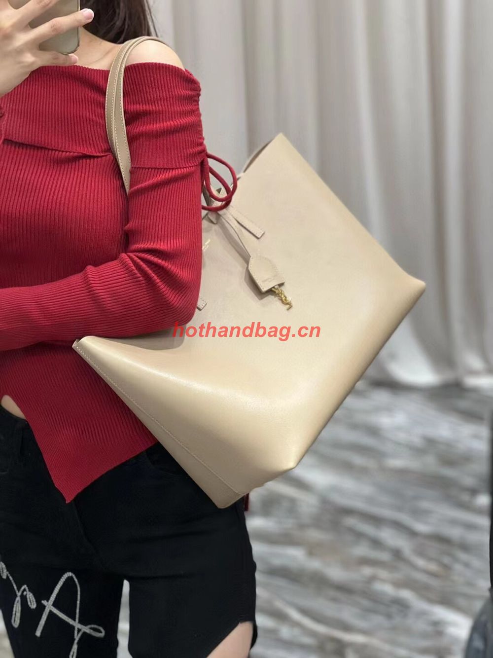 SAINT LAURENT SHOPPING SAINT LAURENT E/W IN SUPPLE LEATHER 600281 TAUPE SAINT LAURENT SHOPPING SAINT LAURENT E/W IN SUPPLE LEATHER 600281 TAUPE