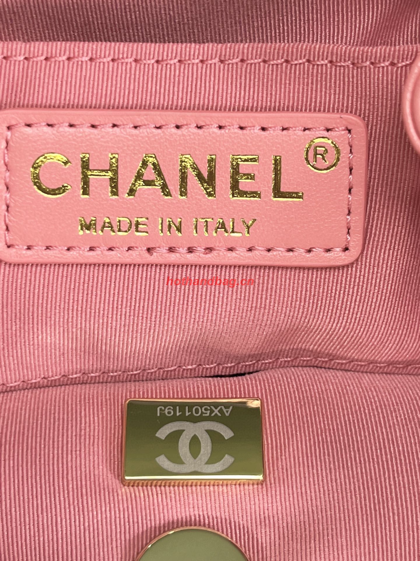 Chanel Backpack Sheepskin Original Leather AS2908 Pink