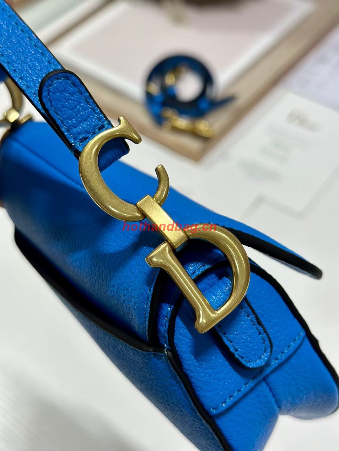 DIOR MICRO SADDLE BAG Antique Goatskin S5685CC blue DIOR MICRO SADDLE BAG Antique Goatskin S5685CC blue