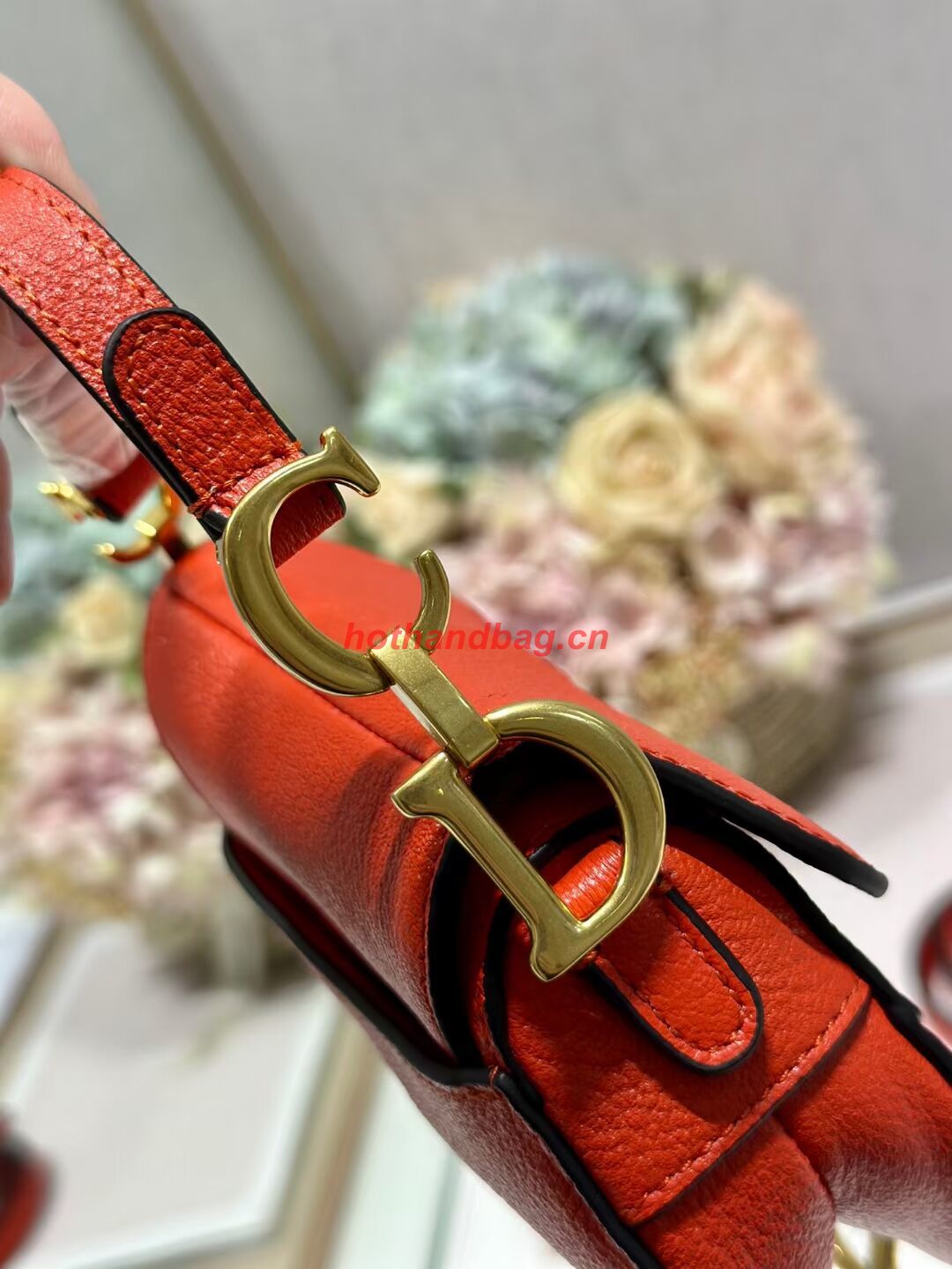 DIOR MICRO SADDLE BAG Antique Goatskin S5685CC orange DIOR MICRO SADDLE BAG Antique Goatskin S5685CC orange