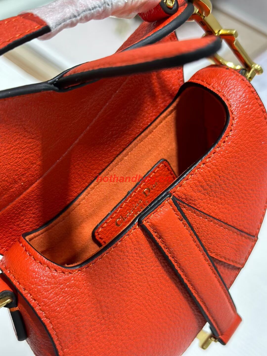 DIOR MICRO SADDLE BAG Antique Goatskin S5685CC orange DIOR MICRO SADDLE BAG Antique Goatskin S5685CC orange