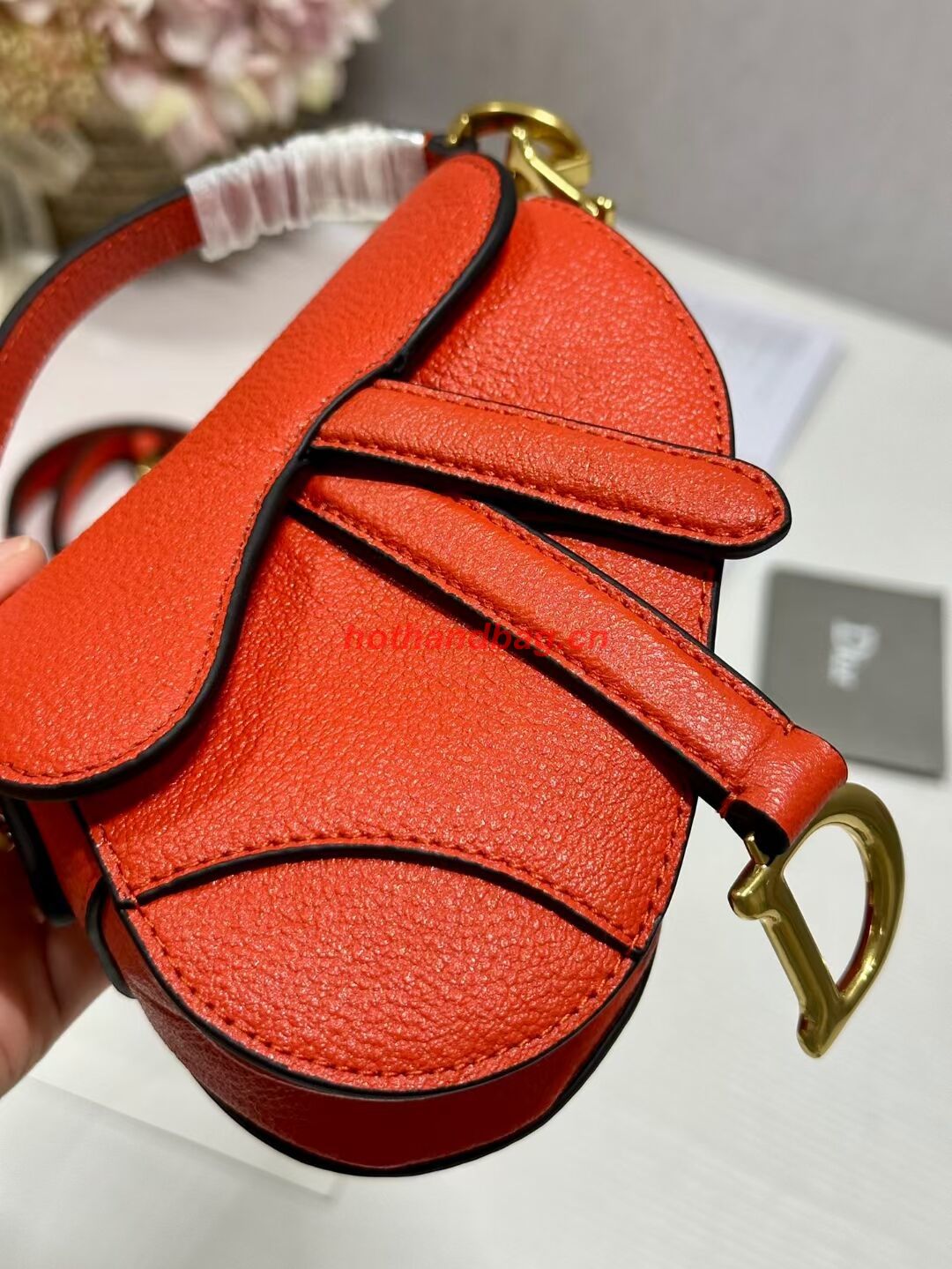 DIOR MICRO SADDLE BAG Antique Goatskin S5685CC orange DIOR MICRO SADDLE BAG Antique Goatskin S5685CC orange