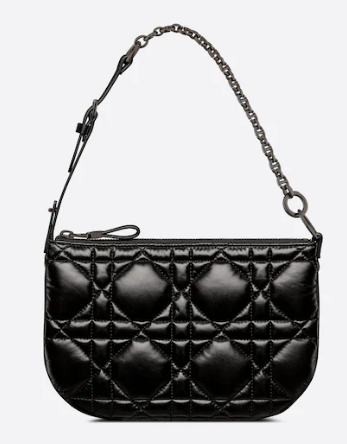 MINI DIOR CARO TULIP BAG Black Quilted Macrocannage Calfskin S5139B MINI DIOR CARO TULIP BAG Black Quilted Macrocannage Calfskin S5139B