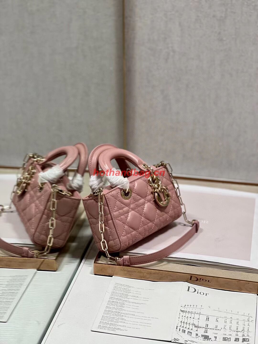 DIOR MICRO LADY D-JOY BAG Cannage Lambskin S0910 pink DIOR MICRO LADY D-JOY BAG Cannage Lambskin S0910 pink