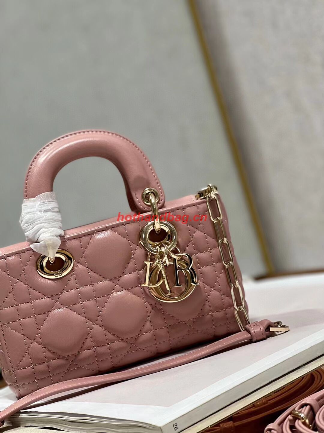DIOR MICRO LADY D-JOY BAG Cannage Lambskin S0910 pink DIOR MICRO LADY D-JOY BAG Cannage Lambskin S0910 pink