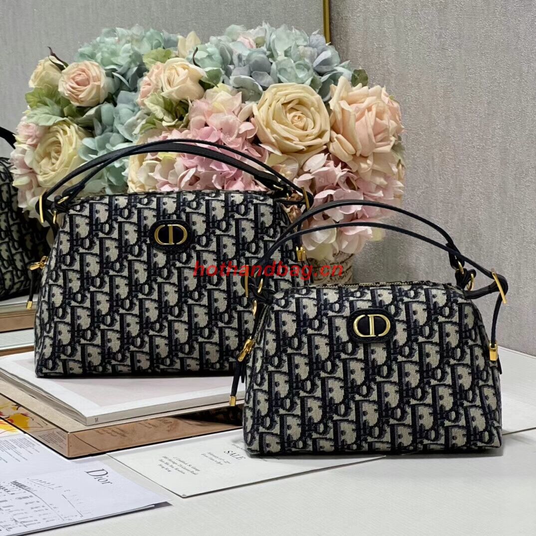 LADY DIOR TOP HANDLE MEDIUM BAG Blue Dior Oblique Jacquard C0656 LADY DIOR TOP HANDLE MEDIUM BAG Blue Dior Oblique Jacquard C0656