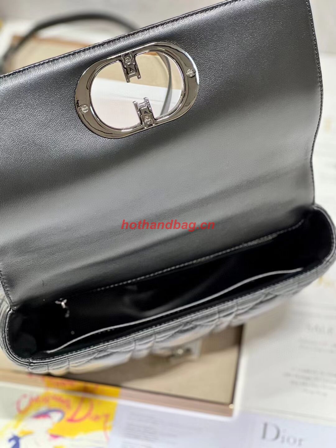 MEDIUM DIOR CARO BAG Supple Cannage Calfskin M9242U black&black MEDIUM DIOR CARO BAG Supple Cannage Calfskin M9242U black&black