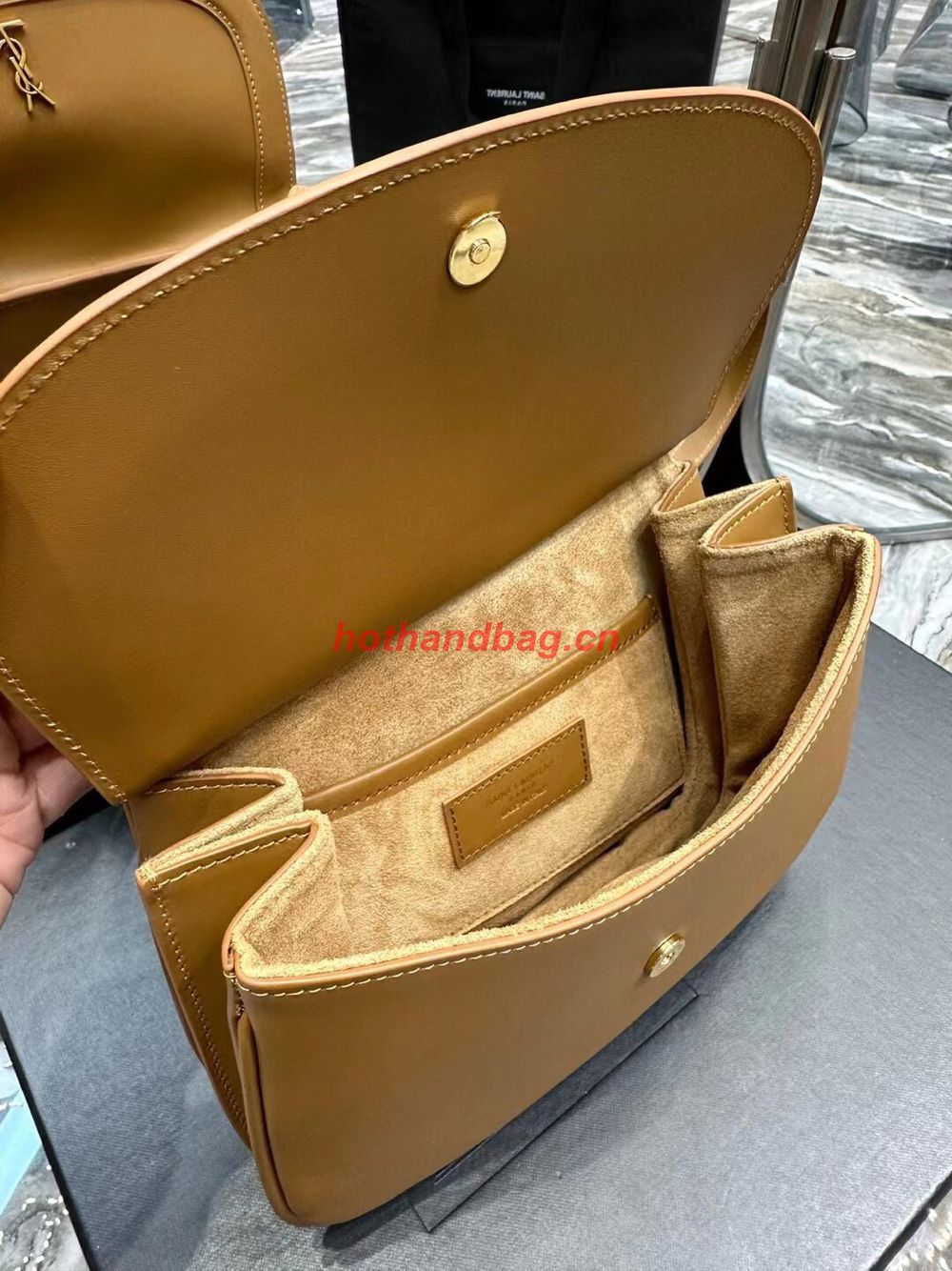 SAINT LAUREN KAIA SMALL SATCHEL IN SMOOTH LEATHER Y662242 brown SAINT LAUREN KAIA SMALL SATCHEL IN SMOOTH LEATHER Y662242 brown