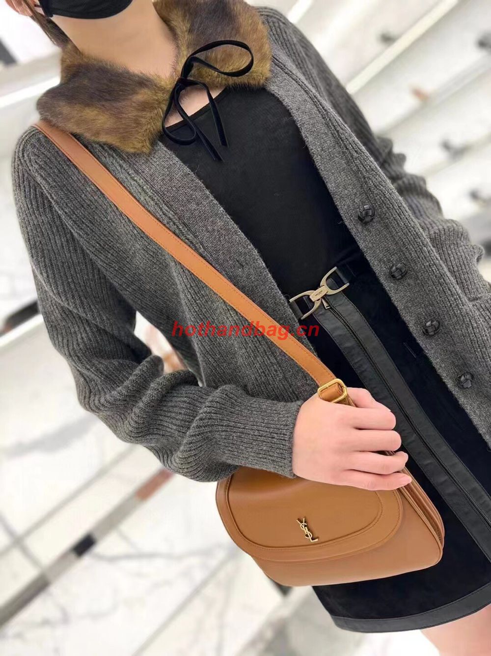 SAINT LAUREN KAIA SMALL SATCHEL IN SMOOTH LEATHER Y662242 brown SAINT LAUREN KAIA SMALL SATCHEL IN SMOOTH LEATHER Y662242 brown