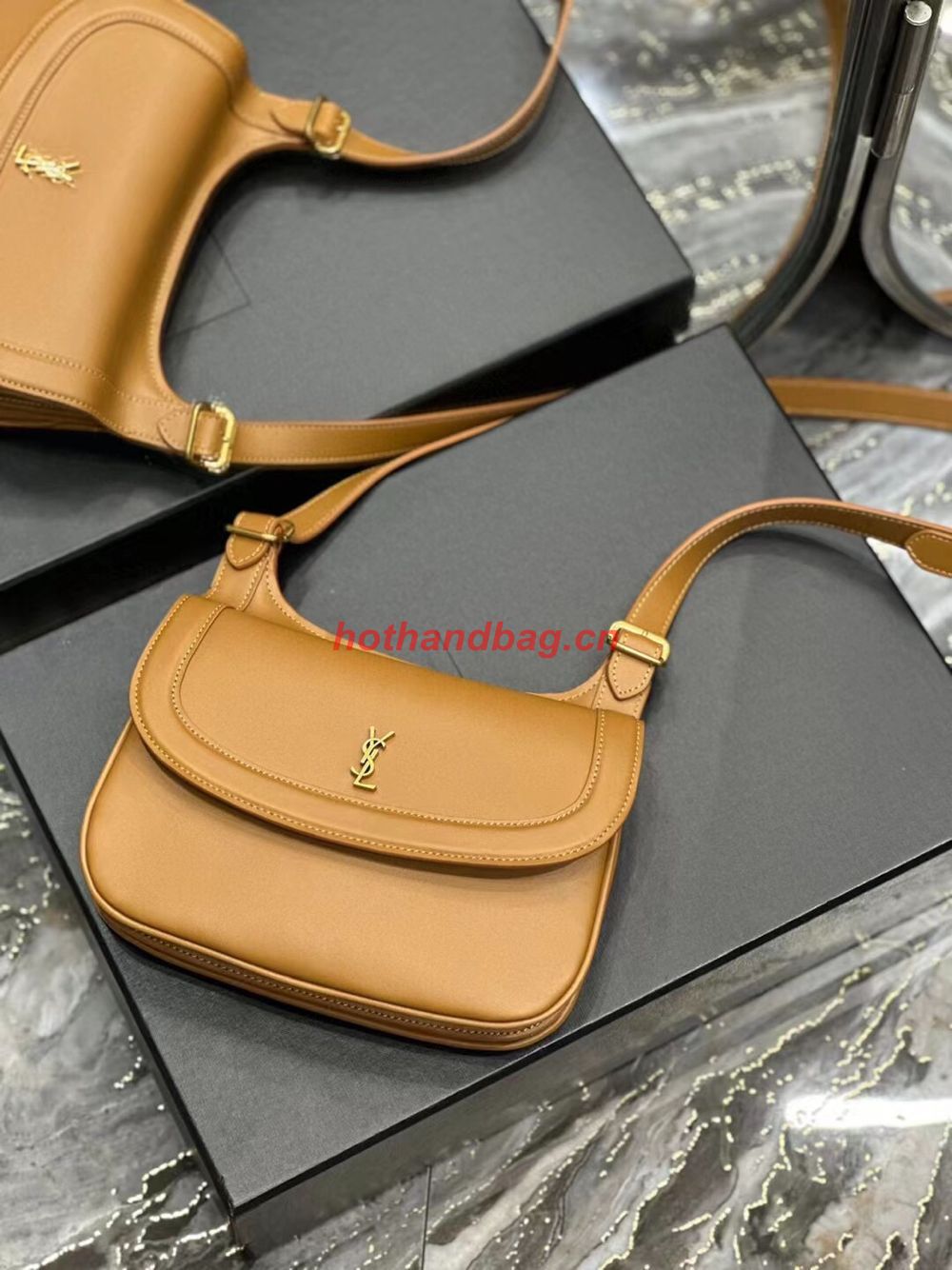 SAINT LAUREN KAIA SMALL SATCHEL IN SMOOTH LEATHER Y662242 brown SAINT LAUREN KAIA SMALL SATCHEL IN SMOOTH LEATHER Y662242 brown