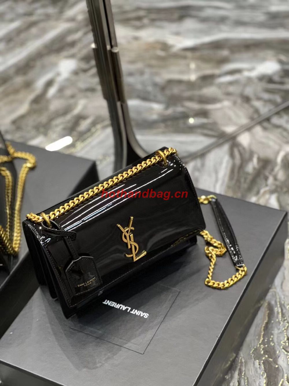 SAINT LAUREN NIKI SMALL CHAIN BAG IN LEATHER Y742206 black SAINT LAUREN NIKI SMALL CHAIN BAG IN LEATHER Y742206 black