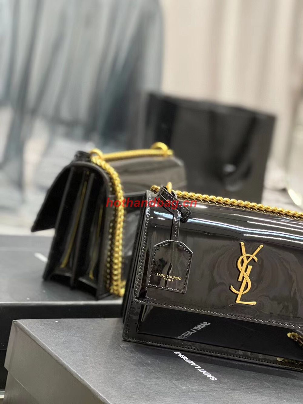 SAINT LAUREN NIKI SMALL CHAIN BAG IN LEATHER Y742206 black SAINT LAUREN NIKI SMALL CHAIN BAG IN LEATHER Y742206 black