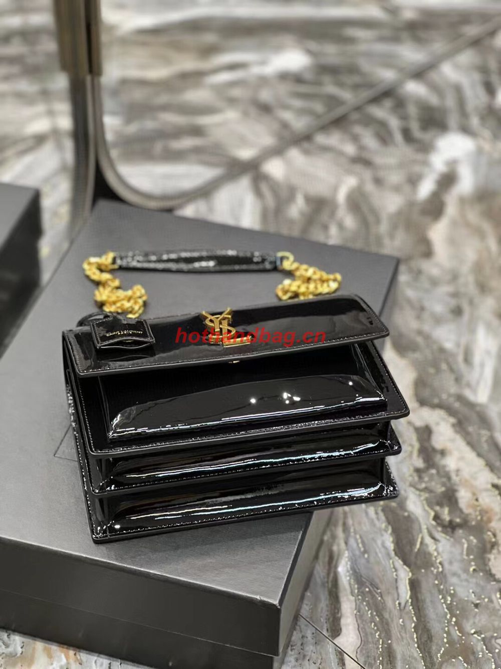 SAINT LAUREN NIKI SMALL CHAIN BAG IN LEATHER Y742206 black SAINT LAUREN NIKI SMALL CHAIN BAG IN LEATHER Y742206 black